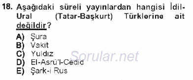 Çağdaş Türk Edebiyatları 1 2012 - 2013 Tek Ders Sınavı 18.Soru