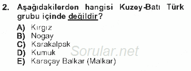 Çağdaş Türk Edebiyatları 1 2012 - 2013 Tek Ders Sınavı 2.Soru