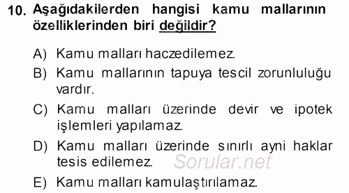 İdare Hukukuna Giriş 2013 - 2014 Ara Sınavı 10.Soru