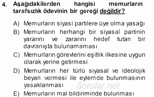 İdare Hukukuna Giriş 2013 - 2014 Ara Sınavı 4.Soru