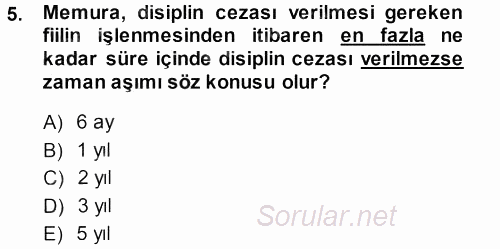 İdare Hukukuna Giriş 2013 - 2014 Ara Sınavı 5.Soru