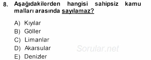 İdare Hukukuna Giriş 2013 - 2014 Ara Sınavı 8.Soru