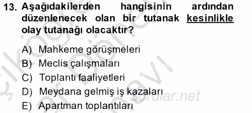 Türk Dili 2 2013 - 2014 Dönem Sonu Sınavı 13.Soru