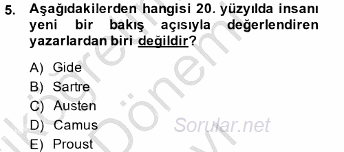 Türk Dili 2 2013 - 2014 Dönem Sonu Sınavı 5.Soru