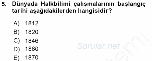 Halk Edebiyatına Giriş 1 2015 - 2016 Ara Sınavı 5.Soru