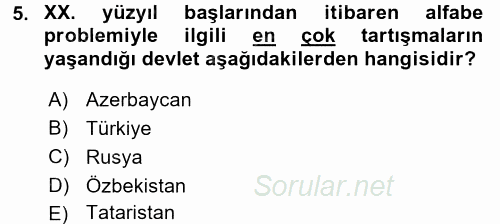 Çağdaş Türk Edebiyatları 1 2017 - 2018 Ara Sınavı 5.Soru