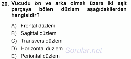 Spor Bilimlerine Giriş 2013 - 2014 Ara Sınavı 20.Soru