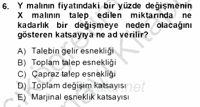 İktisada Giriş 1 2013 - 2014 Tek Ders Sınavı 6.Soru