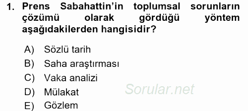 Türk Sosyologları 2015 - 2016 Ara Sınavı 1.Soru