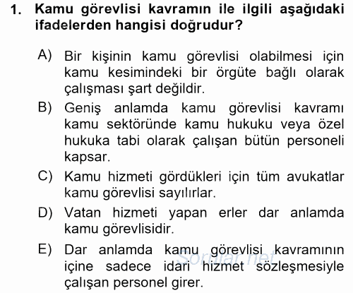 İdare Hukukuna Giriş 2015 - 2016 Ara Sınavı 1.Soru