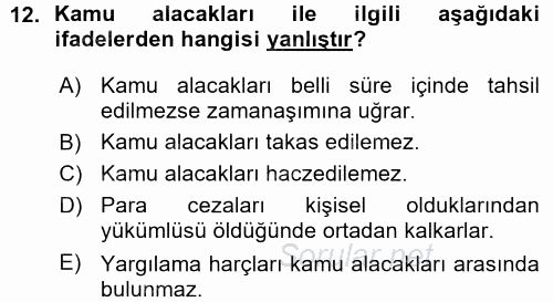 İdare Hukukuna Giriş 2015 - 2016 Ara Sınavı 12.Soru