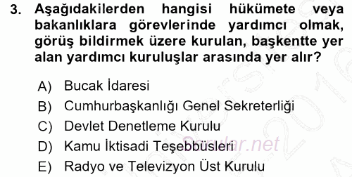 İdare Hukukuna Giriş 2015 - 2016 Ara Sınavı 3.Soru