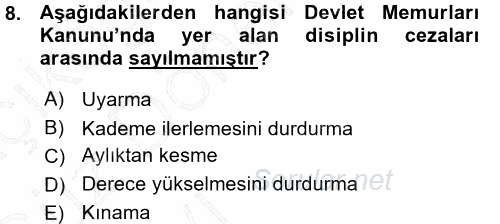 İdare Hukukuna Giriş 2015 - 2016 Ara Sınavı 8.Soru