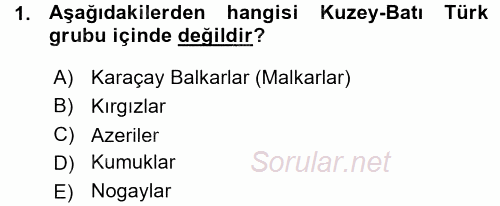 Çağdaş Türk Edebiyatları 1 2015 - 2016 Ara Sınavı 1.Soru