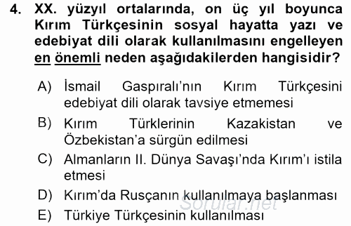 Çağdaş Türk Edebiyatları 1 2015 - 2016 Ara Sınavı 4.Soru