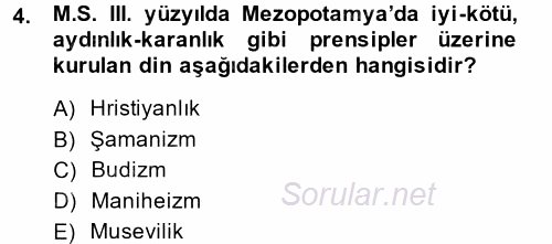 Halk Edebiyatına Giriş 2 2014 - 2015 Dönem Sonu Sınavı 4.Soru