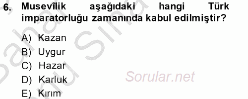Halk Edebiyatına Giriş 2 2014 - 2015 Dönem Sonu Sınavı 6.Soru