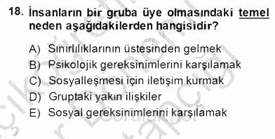 Türk Eğitim Sistemi Ve Okul Yönetimi 2014 - 2015 Ara Sınavı 18.Soru