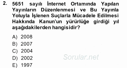 Medya Hukuku 2014 - 2015 Ara Sınavı 2.Soru