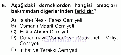 II. Meşrutiyet Dönemi Türk Edebiyatı 2013 - 2014 Ara Sınavı 5.Soru