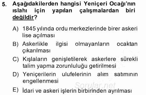 Atatürk İlkeleri Ve İnkılap Tarihi 1 2014 - 2015 Ara Sınavı 5.Soru
