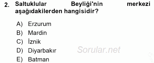 Türkiye Selçuklu Tarihi 2015 - 2016 Ara Sınavı 2.Soru