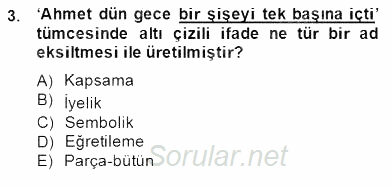 Genel Dilbilim 2 2014 - 2015 Dönem Sonu Sınavı 3.Soru