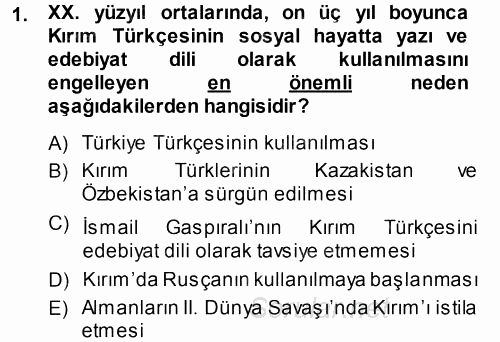 Çağdaş Türk Edebiyatları 1 2013 - 2014 Dönem Sonu Sınavı 1.Soru
