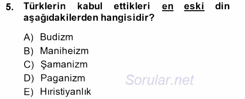 Türk İslam Edebiyatı 2014 - 2015 Ara Sınavı 5.Soru