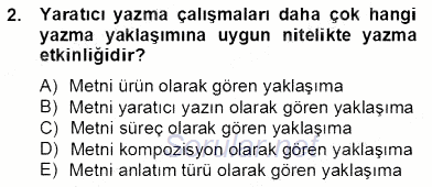 Türkçe Yazılı Anlatım 2012 - 2013 Dönem Sonu Sınavı 2.Soru