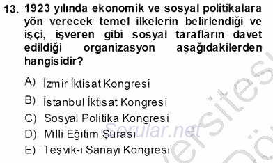 Sosyal Politika 1 2013 - 2014 Ara Sınavı 13.Soru