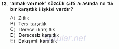 Genel Dilbilim 2 2014 - 2015 Ara Sınavı 13.Soru