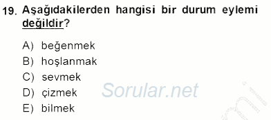 Genel Dilbilim 2 2014 - 2015 Ara Sınavı 19.Soru