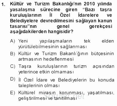 Kültürel Miras Yönetimi 2013 - 2014 Ara Sınavı 1.Soru