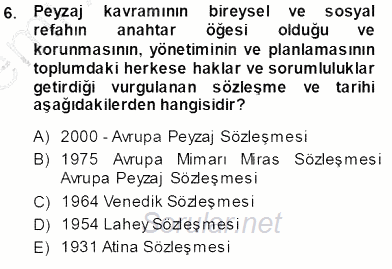Kültürel Miras Yönetimi 2013 - 2014 Ara Sınavı 6.Soru