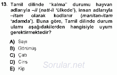 Genel Dilbilim 1 2012 - 2013 Dönem Sonu Sınavı 13.Soru