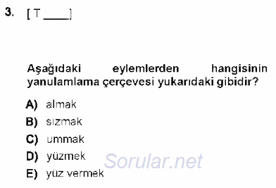 Genel Dilbilim 1 2012 - 2013 Dönem Sonu Sınavı 3.Soru