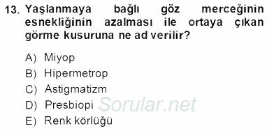 Tıbbi Terminoloji 2014 - 2015 Ara Sınavı 13.Soru