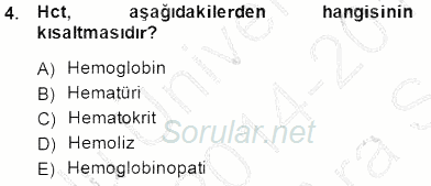 Tıbbi Terminoloji 2014 - 2015 Ara Sınavı 4.Soru