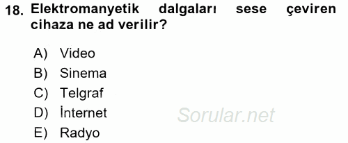 Görsel Kültür 2015 - 2016 Dönem Sonu Sınavı 18.Soru