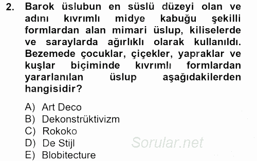Görsel Kültür 2012 - 2013 Ara Sınavı 2.Soru
