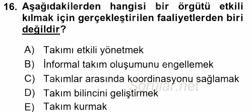 Yönetici Asistanlığı 2016 - 2017 Ara Sınavı 16.Soru