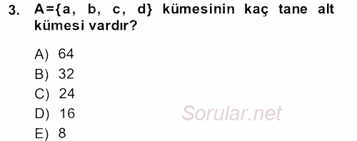 Matematik 1 2014 - 2015 Ara Sınavı 3.Soru