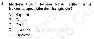 Tıbbi Dokümantasyon 2012 - 2013 Ara Sınavı 3.Soru