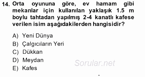Halk Edebiyatına Giriş 2 2014 - 2015 Ara Sınavı 14.Soru