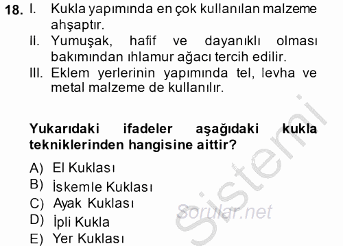 Halk Edebiyatına Giriş 2 2014 - 2015 Ara Sınavı 18.Soru