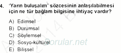 Genel Dilbilim 2 2013 - 2014 Dönem Sonu Sınavı 4.Soru
