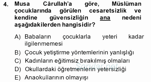 XIX. Yüzyıl Türk Dünyası 2014 - 2015 Dönem Sonu Sınavı 4.Soru