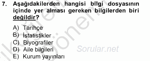 Halkla İlişkiler Yazarlığı 2014 - 2015 Ara Sınavı 7.Soru