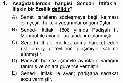 Türk Anayasa Hukuku 2013 - 2014 Tek Ders Sınavı 1.Soru
